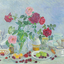 Roses on my table  By Moesey Li